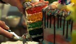 Jane Beedle’s rainbow cake on John and Lisa’s Weekend Kitchen