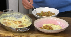 James Martin Clotted Cream Rice Pudding with Rhubarb on James Martin’s Saturday Morning