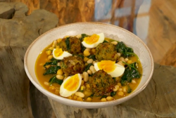 José Pizarro salt cod meatballs in a chickpea soup on Saturday Kitchen