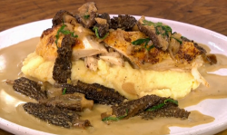 James Martin roast chicken with morel mushrooms and Madeira sauce on James Martin’s Saturd ...