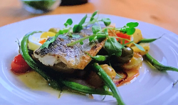 Simon Rimmer salad nicoise with sea bass on Tricks Of The Restaurant Trade