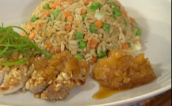 Ching’s light and healthy sweet and sour pork with egg fried rice on John and Lisa’s ...