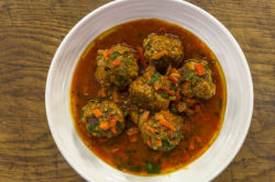 James Martin Spanish meatballs with pimento and Italian tomatoes on James Martin’s Saturda ...