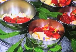 Jekka McVicars’s Bay Ice Cream with mint and strawberries on Sunday Brunch