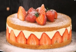 John Whaite’s orange curd and strawberry fraisier with marshmallows on John and Lisa’ ...