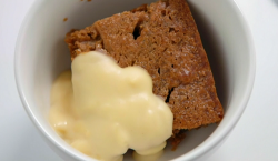 Josie Long’s banana cake with custard on Celebrity Masterchef 2019