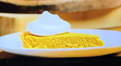 Spiced pumpkin pie with cream on Tom Kerridge’s America