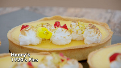 Henry’s 1920 custard pies on the Great British Bake Off 2019