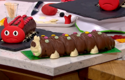 Juliet Sear caterpillar cake on This Morning