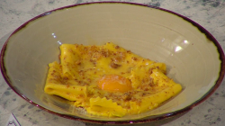 Pritesh Mody  pasta with walnut and a egg and butter sauce on Sunday Brunch