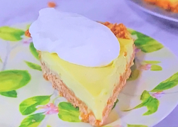 David Sloan’s key lime pie with whipped double cream on Tom Kerridge’s America