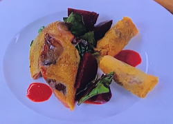 Angela Hartnett’s roasted pigeon with pickled beetroot and cabbage on My Favourite Dishes