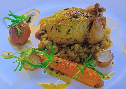 Richard Bainbridge Norfolk quail with pearl barley risotto, roasted onions and carrots on My Fav ...