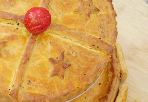 Steph’s curried chickpea and potato carousel pie on The Great British Bake Off