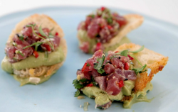 Vicky Pattison’s tuna tartare on sourdough toast starter on Celebrity Masterchef 2019 final