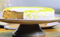 Walnut and orange cake with a sour cream butter icing on Tom Kerridge’s America