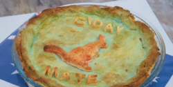 Vaughan’s Aussie meat pie on Junior Bake Off 2019