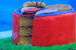 Fin’s dad’s magic BBQ cake on Junior Bake Off