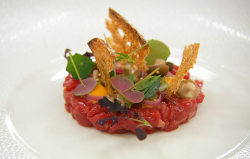 Olivia’s beef tartare with a raw egg on MasterChef The Professionals