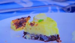 Vaughan’s brownie key line pie dessert on Junior Bake Off 2019