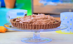 Liam’s Salted caramel chocolate tart on Junior Bake Off 2019