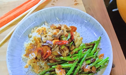 Jeremy Pang’s Clay Pot Chicken and Mushroom Rice with Quick Chilli Soy dish on Nadia’s Fam ...