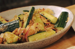 Nadia Sawalha’s smacked cucumber salad on Nadia’s Family Feasts