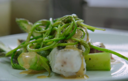 Tristram’s John Dory Fillet with Asparagus and potatoes on Rick Stein’s Secret France