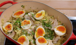 John Torode’s kedgeree with smoked haddock and soft boiled eggs on John and Lisa’s W ...