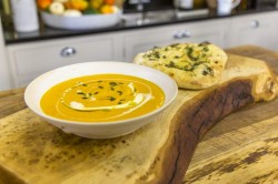 James Martin Roasted Pumpkin Soup with Seeded Flatbread on James Martin’s Saturday Morning