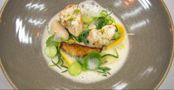 Olivia’s monkfish with courgette, elderflower and a mussels sauce on MasterChef The Professionals