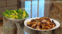 Alison Roman One-pot chicken with caramelised lemon, dates and a littel gem salad on Saturday Ki ...