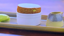 Michael Caines pistachio souffle with pistachio ice cream on My Greatest Dishes