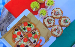 Tilly’s pizza, pasta and gelato biscuits on Junior Bake Off