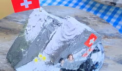 Eliza’s Swiss mountain cake on Junior Bake Off