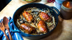 Donal Skehan rolled turkey breast with creamy forest mushrooms on  Christmas meals in minutes
