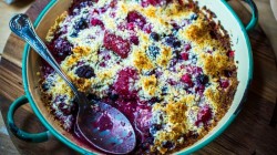 Donal Skehan’s white chocolate and berry baked with amaretti biscuits on Christmas meals i ...