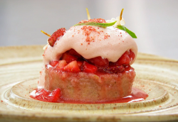 Olivia’s jasmine cake with strawberries on Masterchef The Professionals 2019