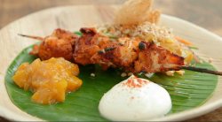 Malin’s Sri Lankan lobster, tempura claw, yoghurt and a Asian mango chutney on Masterchef  ...