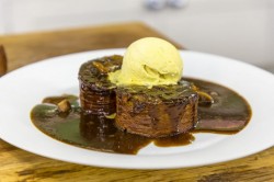 James Martin Sticky Toffee Pudding Roulade with Dates and Ice Cream on James Martin’s Satu ...