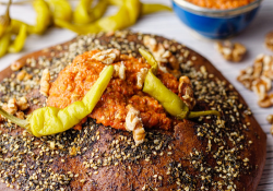 Simon Rimmer’s Muhamarra Pepper with a Walnut Dip and Flatbread on Sunday Brunch