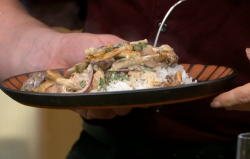 Jamie Oliver festive  mushroom stroganoff with brandy and fluffy rice on This Morning