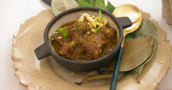 Michelle Trusselle’s mutton curry with potato puffs, fried breadfruit and a tropical salad ...