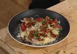 Matt Tebbutt’s leftover Turkey risotto with smoked pancetta  on Saturday Kitchen