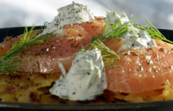 Phil Vickery’s potato rosti with Caraway seeds, Vodka, dill and creme fresh Christmas star ...