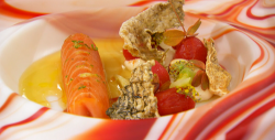 Stu’s salmon ballotine with cherry tomatoes winning  starter on MasterChef The Professiona ...