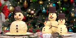 Paul A Young’s white chocolate snowman centerpiece on This Morning