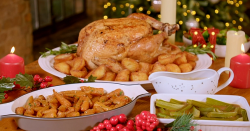 Nadia Sawalha’s Christmas turkey dinner with crispy roast potatoes, gravy, celery and carr ...