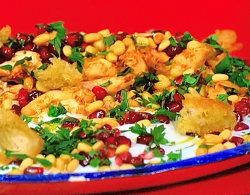 John Gregory-Smith’s Turkey fatteh with yoghurt and tahini sauce on Sunday Brunch