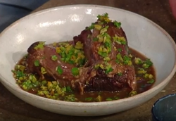 Matt Tebbutt’s slow cooked shin of beef with orange, celery and green olives on Saturday K ...